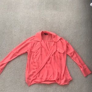 Naked Zebra Coral Chiffon Blouse